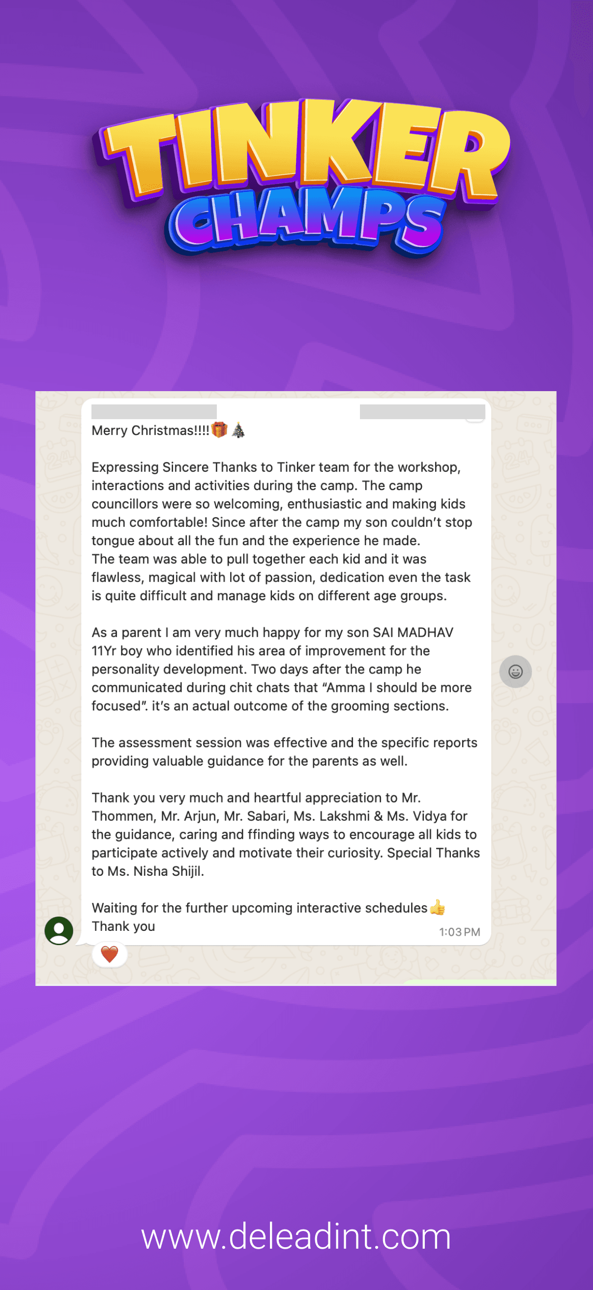 WhatsApp Review Screenshot